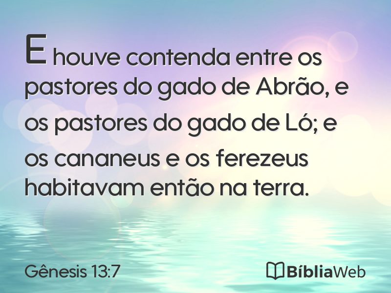Gênesis 13:7 em imagem para compartilhar