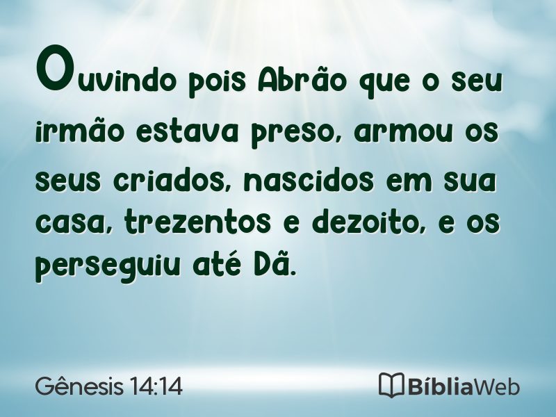 Gênesis 14:14 em imagem para compartilhar