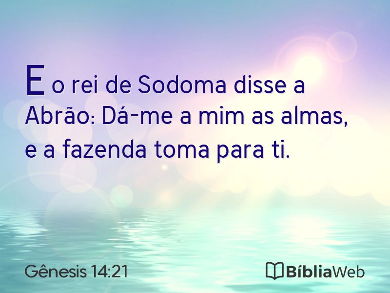 Gênesis 14:21 em imagem para compartilhar
