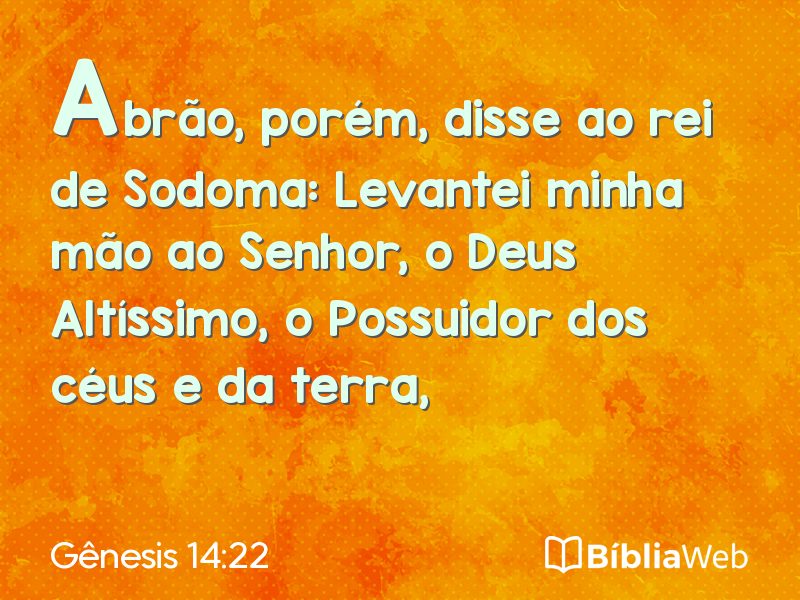 Gênesis 14:22 em imagem para compartilhar