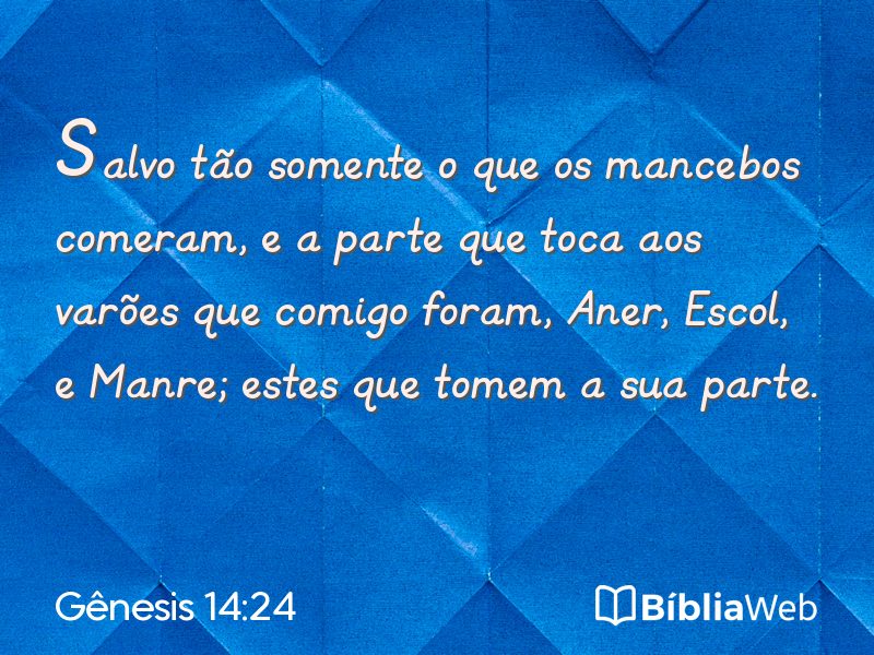 Gênesis 14:24 em imagem para compartilhar