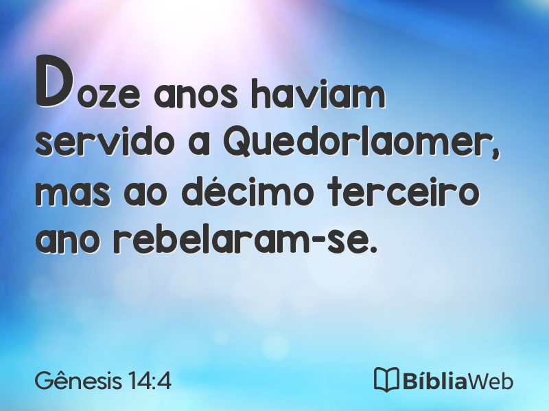 Gênesis 14:4 em imagem para compartilhar