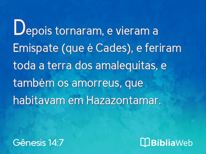 Gênesis 14:7 em imagem para compartilhar