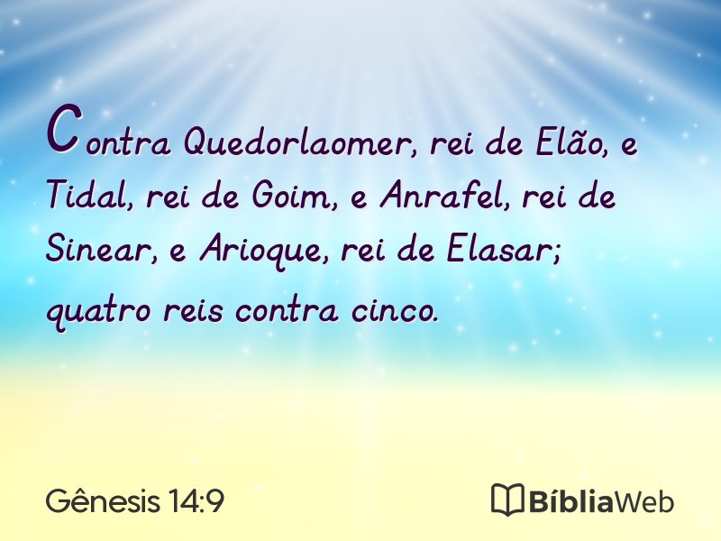 Gênesis 14:9 em imagem para compartilhar