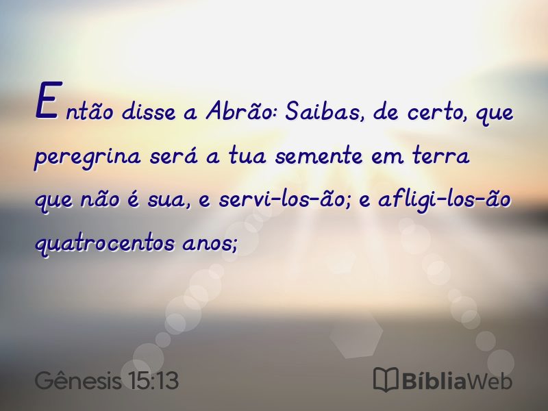 Gênesis 15:13 em imagem para compartilhar