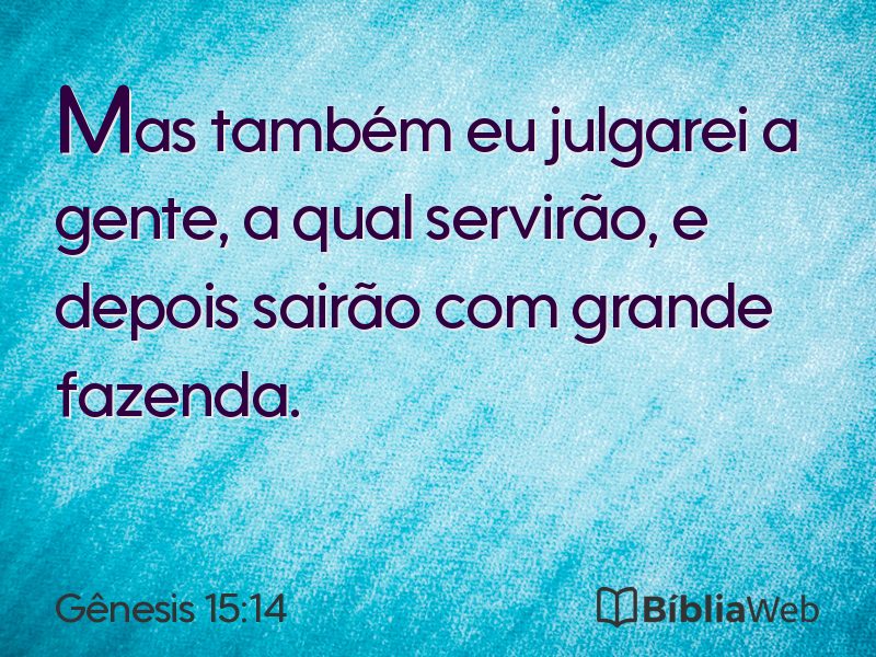 Gênesis 15:14 em imagem para compartilhar