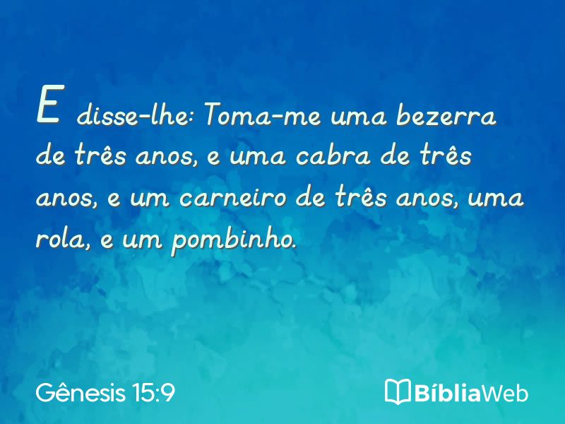Gênesis 15:9 em imagem para compartilhar