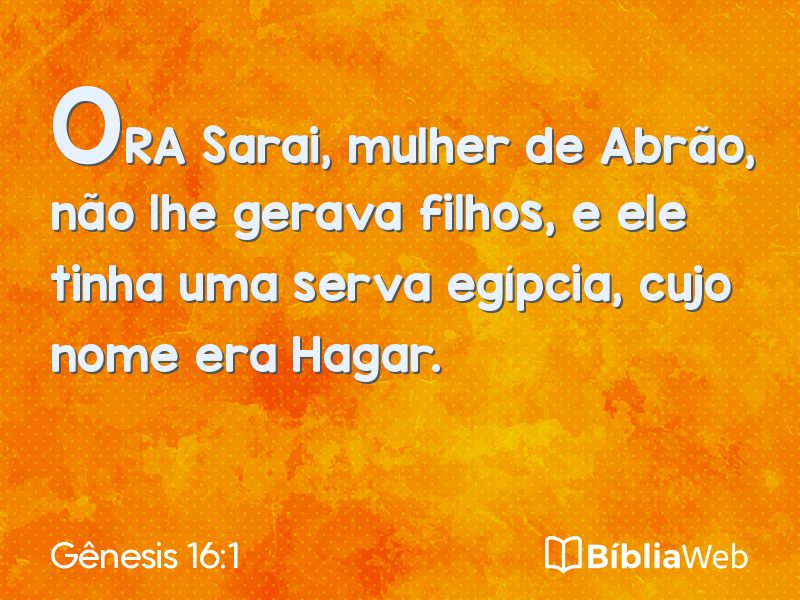Gênesis 16:1 em imagem para compartilhar