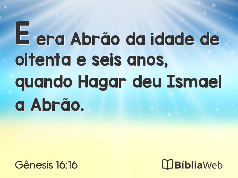 Gênesis 16:16 em imagem para compartilhar