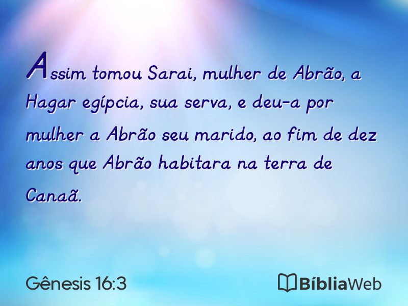 Gênesis 16:3 em imagem para compartilhar