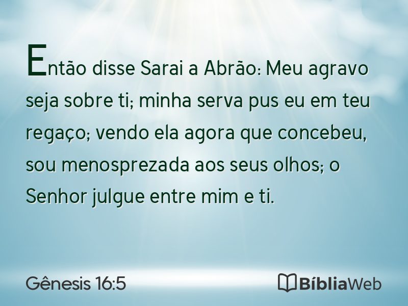 Gênesis 16:5 em imagem para compartilhar