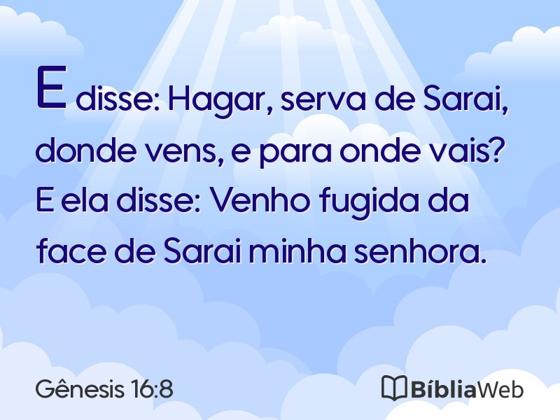 Gênesis 16:8 em imagem para compartilhar
