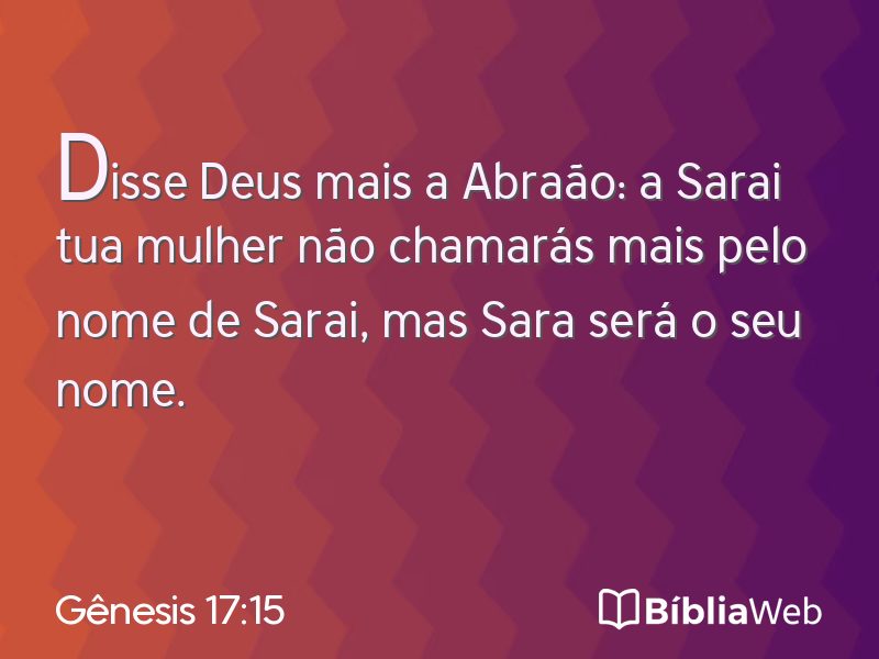 Gênesis 17:15 em imagem para compartilhar