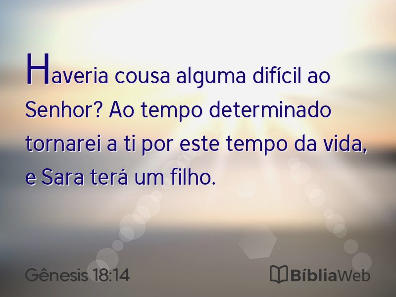 Gênesis 18:14 em imagem para compartilhar