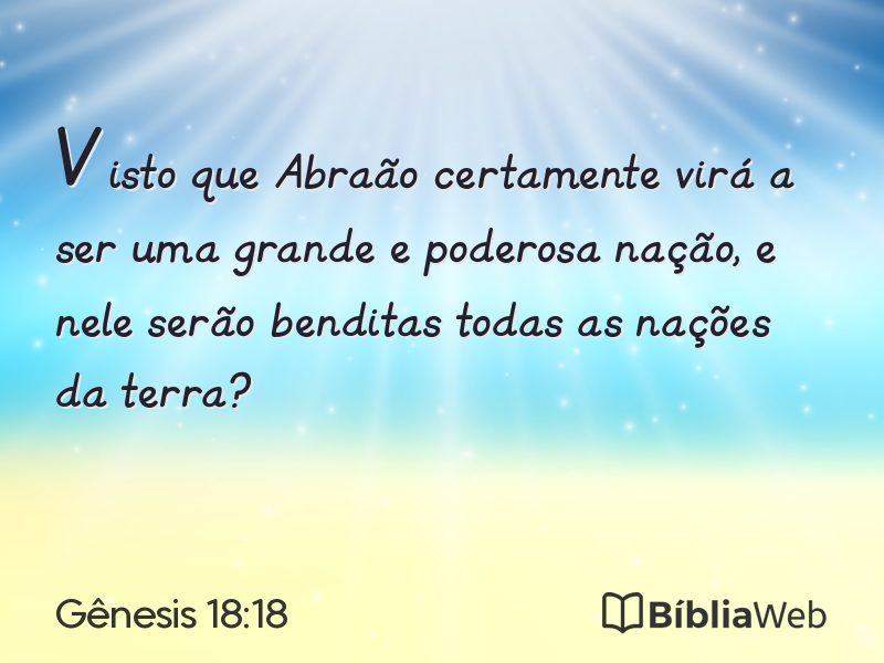 Gênesis 18:18 em imagem para compartilhar