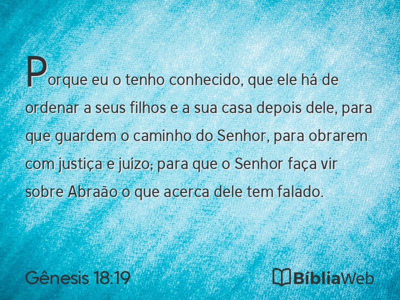 Gênesis 18:19 em imagem para compartilhar