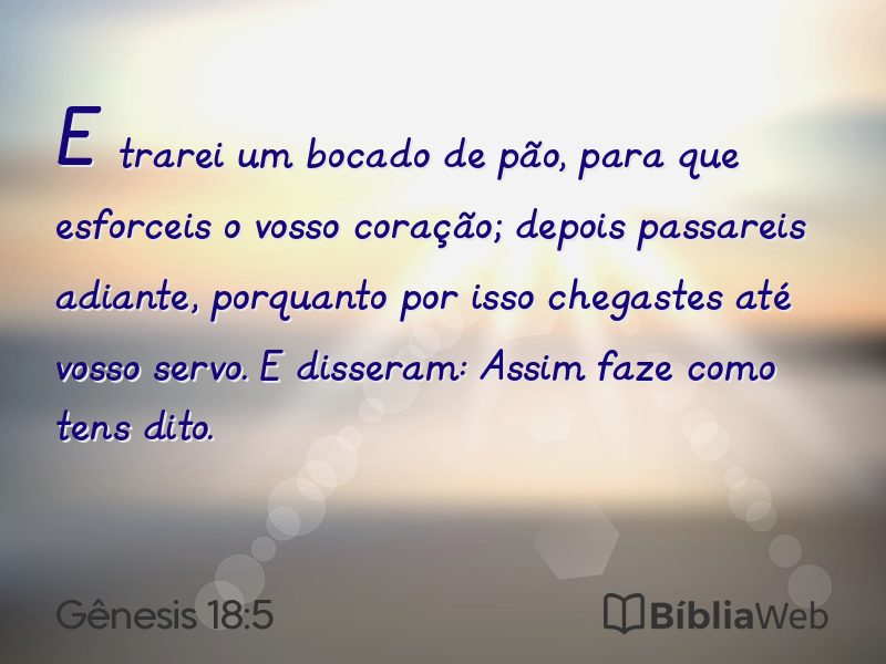 Gênesis 18:5 em imagem para compartilhar