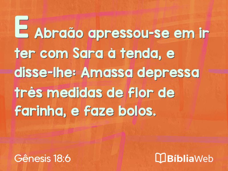 Gênesis 18:6 em imagem para compartilhar