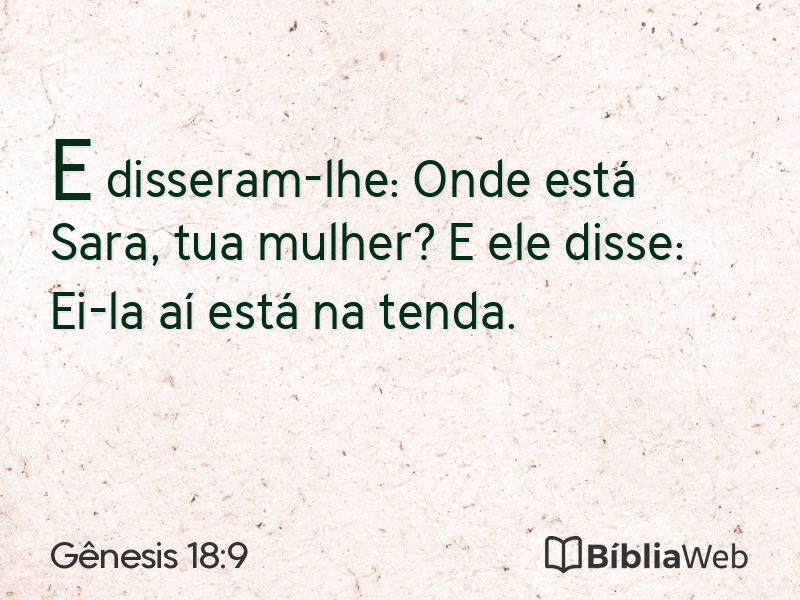 Gênesis 18:9 em imagem para compartilhar