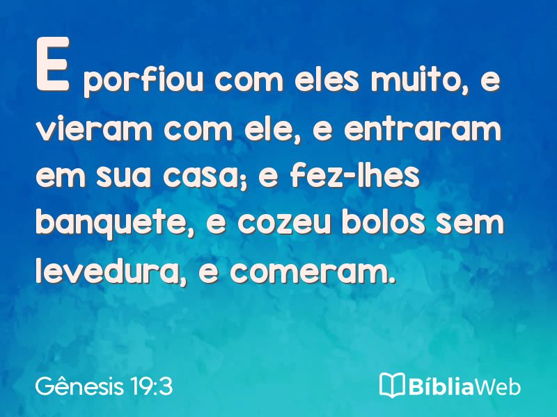 Gênesis 19:3 em imagem para compartilhar