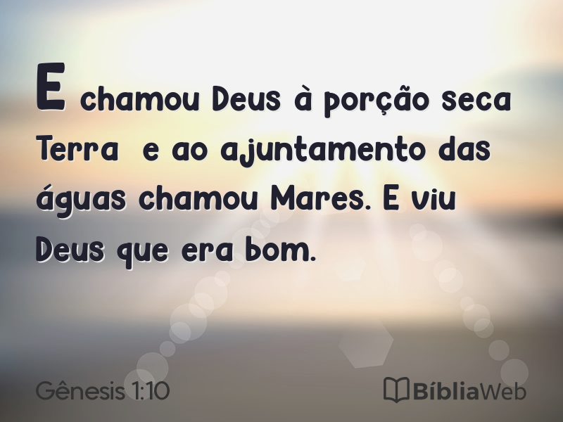 Gênesis 1:10 em imagem para compartilhar