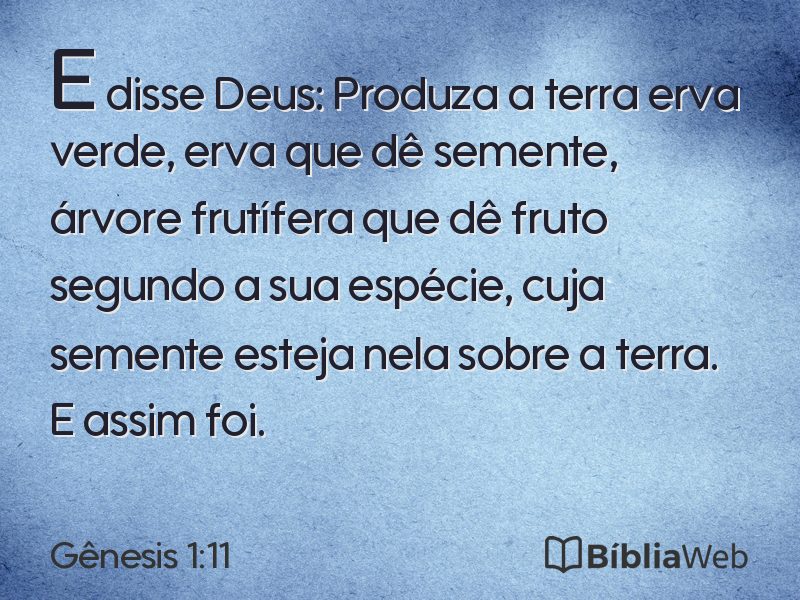 Gênesis 1:11 em imagem para compartilhar