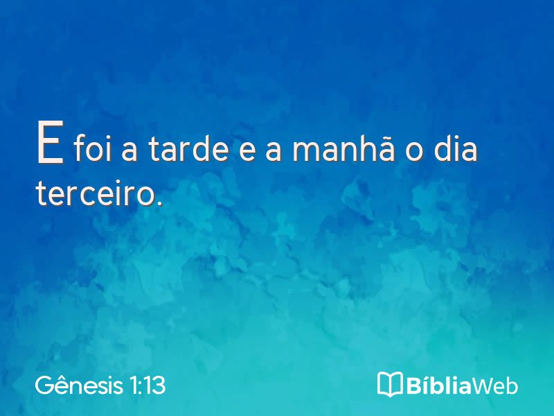 Gênesis 1:13 em imagem para compartilhar