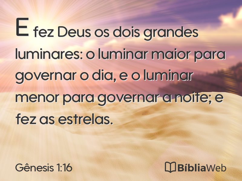 Gênesis 1:16 em imagem para compartilhar