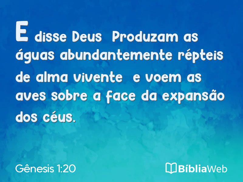 Gênesis 1:20 em imagem para compartilhar