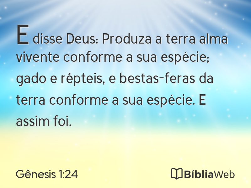 Gênesis 1:24 em imagem para compartilhar