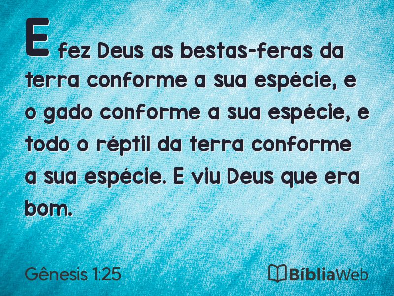 Gênesis 1:25 em imagem para compartilhar