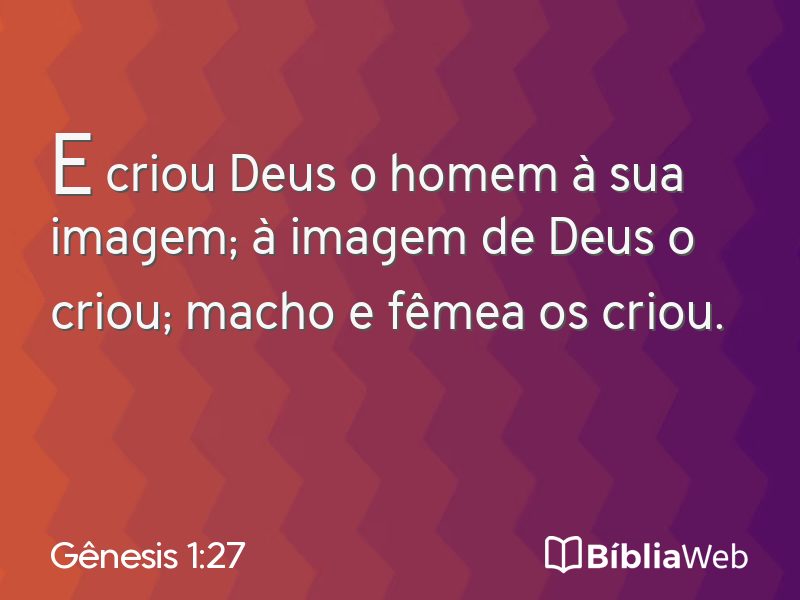 Gênesis 1:27 em imagem para compartilhar