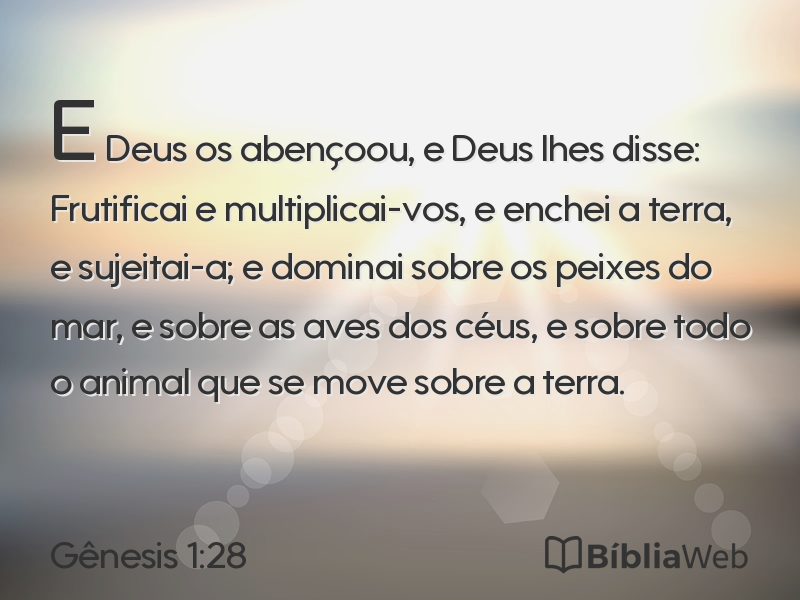Gênesis 1:28 em imagem para compartilhar