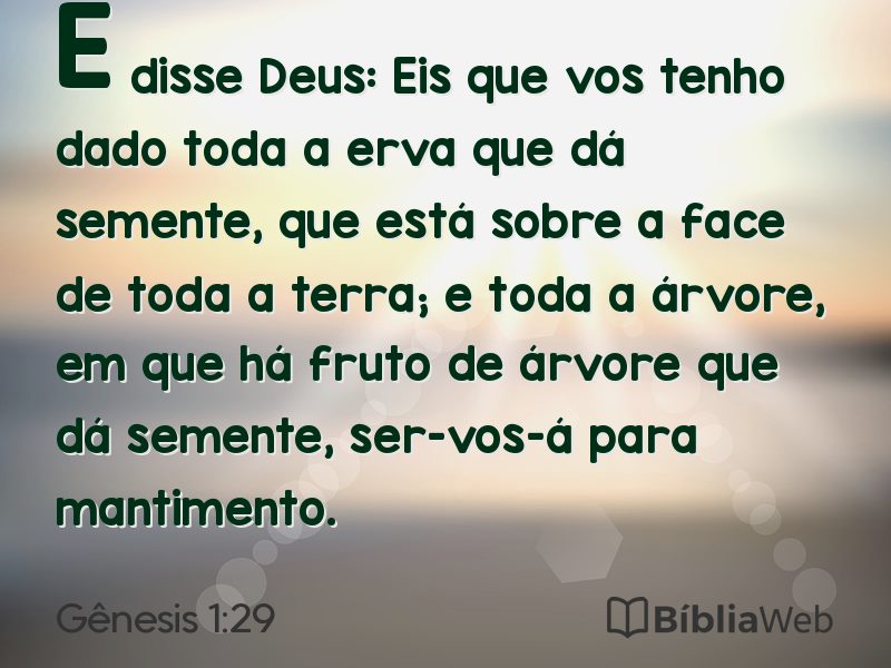 Gênesis 1:29 em imagem para compartilhar