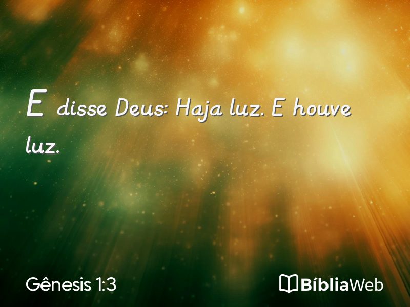 Gênesis 1:3 em imagem para compartilhar
