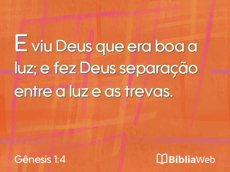 Gênesis 1:4 em imagem para compartilhar