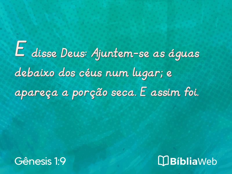 Gênesis 1:9 em imagem para compartilhar