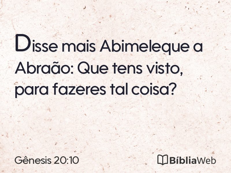 Gênesis 20:10 em imagem para compartilhar