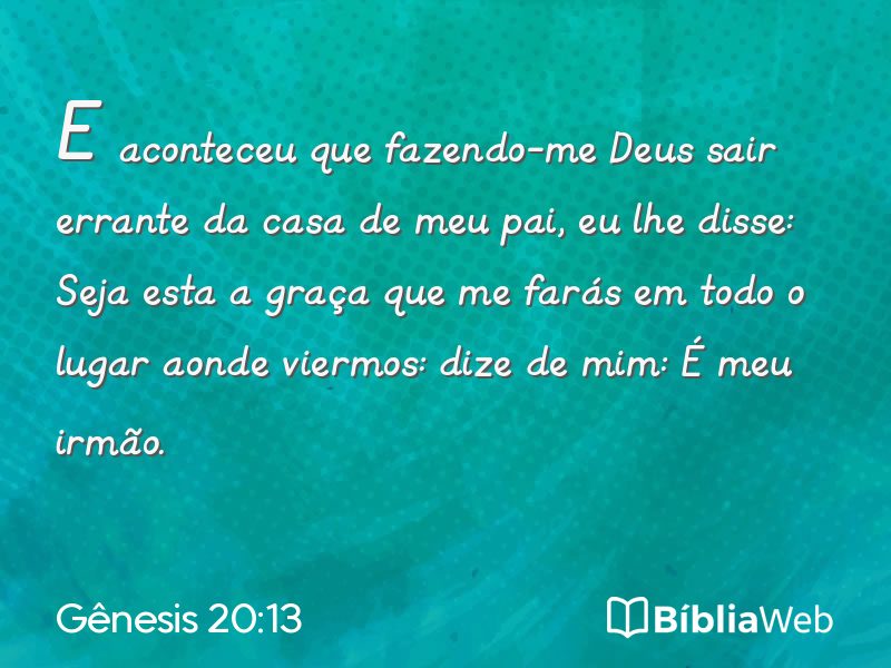 Gênesis 20:13 em imagem para compartilhar