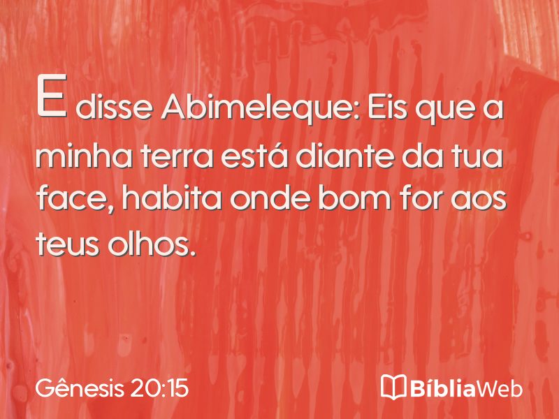 Gênesis 20:15 em imagem para compartilhar