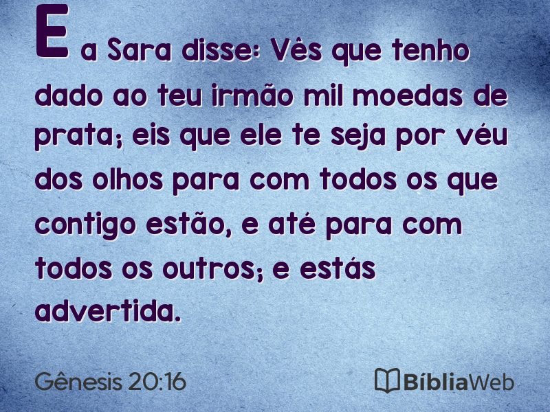 Gênesis 20:16 em imagem para compartilhar