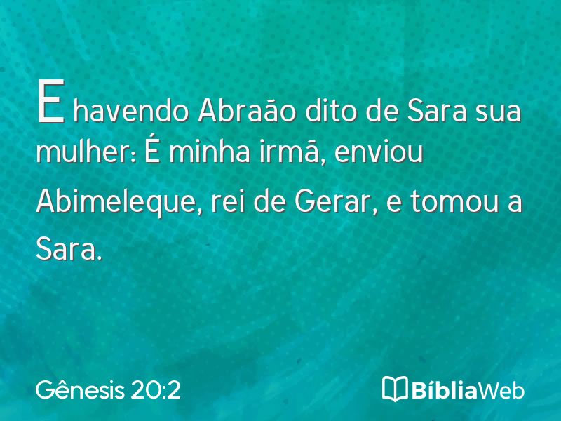 Gênesis 20:2 em imagem para compartilhar