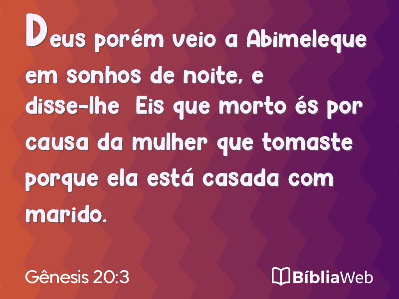 Gênesis 20:3 em imagem para compartilhar