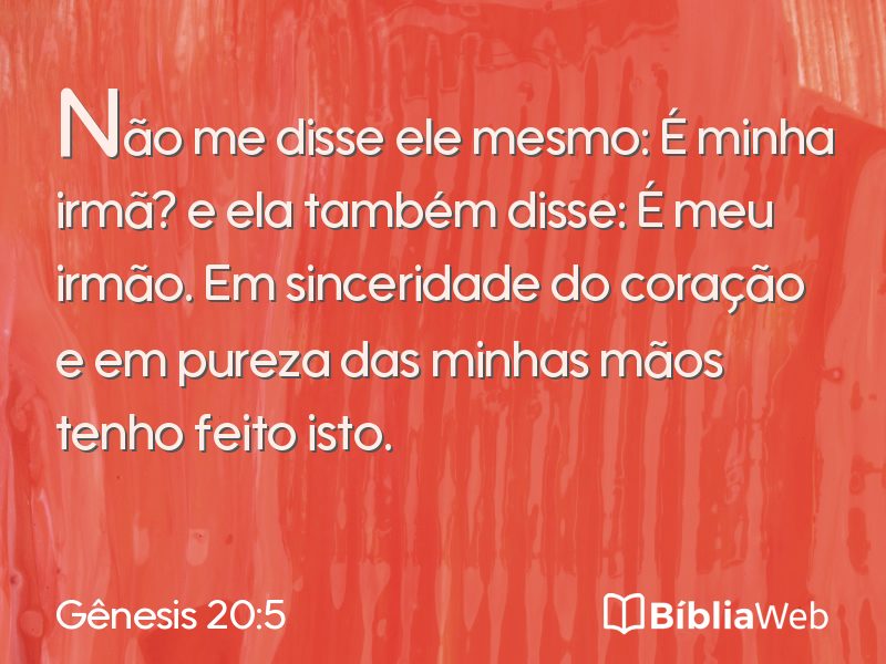 Gênesis 20:5 em imagem para compartilhar