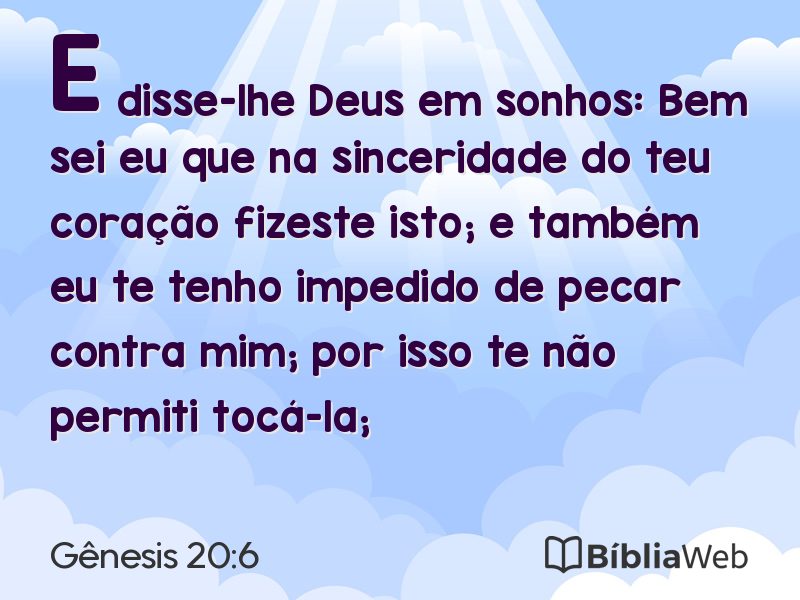 Gênesis 20:6 em imagem para compartilhar