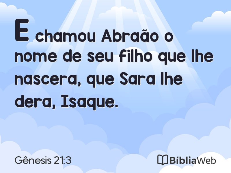 Gênesis 21:3 em imagem para compartilhar