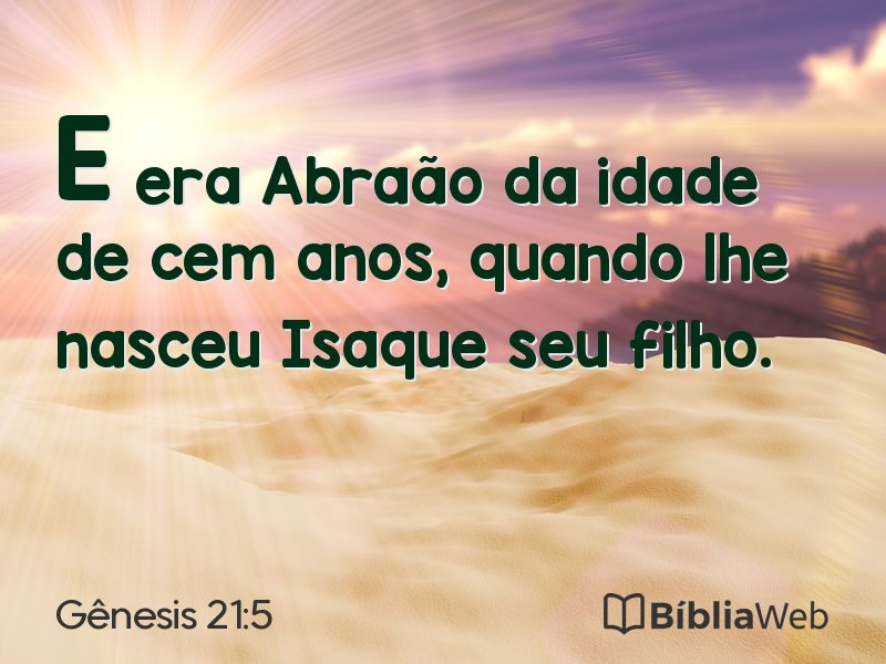Gênesis 21:5 em imagem para compartilhar