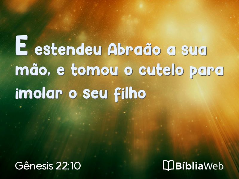 Gênesis 22:10 em imagem para compartilhar