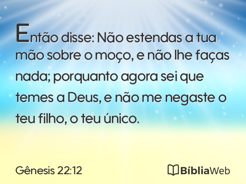 Gênesis 22:12 em imagem para compartilhar
