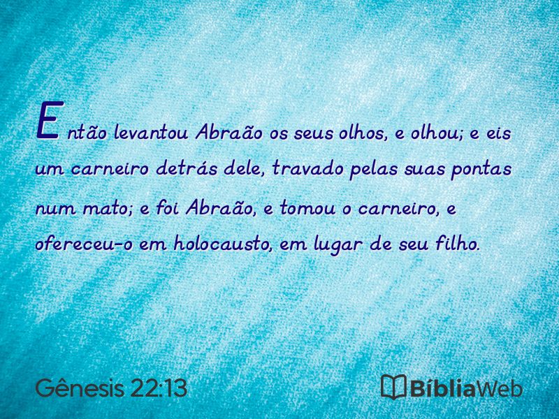 Gênesis 22:13 em imagem para compartilhar
